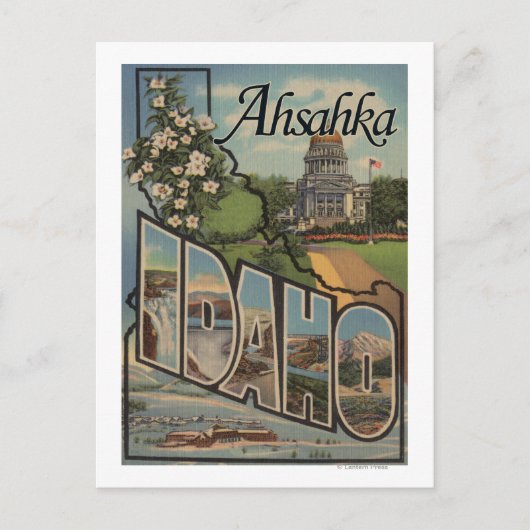 Ahsahka, Idaho - Grote letterscènes Briefkaart (Voorkant)