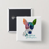 AHT Waterverf Buton Vierkante Button 5,1 Cm (Voorkant /achterkant)