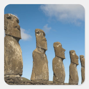 Ahu Akivi, Rapa Nui, Paaseiland, Chili 2 Vierkante Sticker