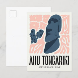 Ahu Tongariki Paaseiland Chili reizen bloemen Briefkaart
