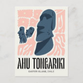 Ahu Tongariki Paaseiland Chili reizen bloemen Briefkaart (Voorkant)