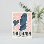 Ahu Tongariki Paaseiland Chili reizen bloemen Briefkaart (Staand voorkant)