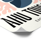 Ahu Tongariki Paaseiland Chili reizen bloemen Poster (Hoek)