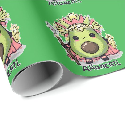 Ahuacatl Aztec Warrior Avocado Cadeaupapier (Rol Hoek)