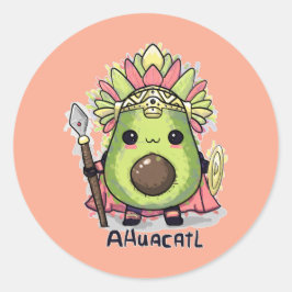 Ahuacatl Aztec Warrior Avocado Ronde Sticker