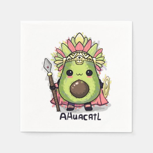 Ahuacatl Aztec Warrior Avocado Servet (Voorkant)