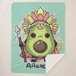 Ahuacatl Aztec Warrior Avocado Sherpa Deken