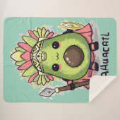 Ahuacatl Aztec Warrior Avocado Sherpa Deken (Voorkant (horizontaal))
