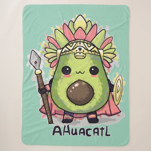 Ahuacatl Azteekse Krijger Avocado Sherpa Deken (Voorkant)