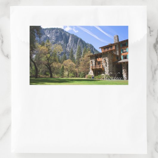 Ahwahnee-foto Rechthoekige Sticker (Tas)