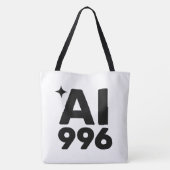 AI 996™ Boodschappentas Tote Bag (Achterkant)
