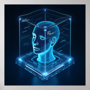 "AI-aangedreven gezichtsherkenning Poster