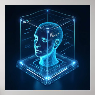 "AI-aangedreven gezichtsherkenning Poster