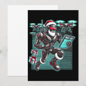 AI aangedreven Kerstman Robot met Drones en Kerst  Kaart (Voorkant / Achterkant)