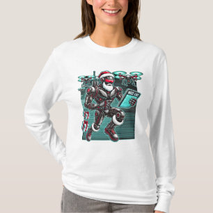 AI aangedreven Kerstman Robot met drones en Kerst T-shirt