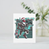 AI aangedreven Kerstman Robot met drones en Kerstm Briefkaart (Staand voorkant)