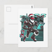 AI aangedreven Kerstman Robot met drones en Kerstm Briefkaart (Voorkant / Achterkant)