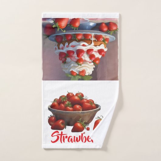 AI Aardbeien Hand/Keukenhanddoek Handdoek (Handdoek)