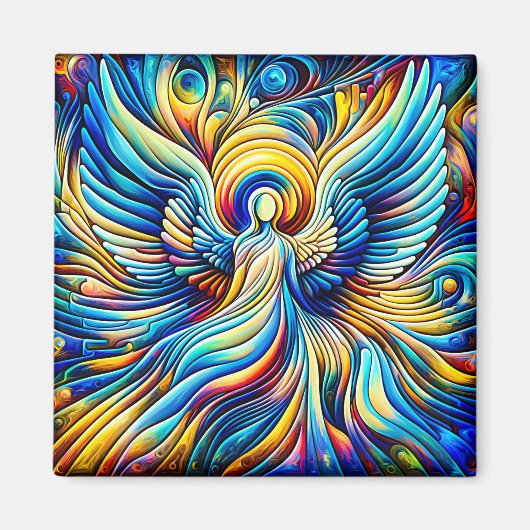 AI Abstract Illusionisme Engel Expressionistisch E Magneet (Voorkant)