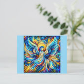 AI Abstracte Illusionisme Engel Expressionistisch  Briefkaart (Staand voorkant)