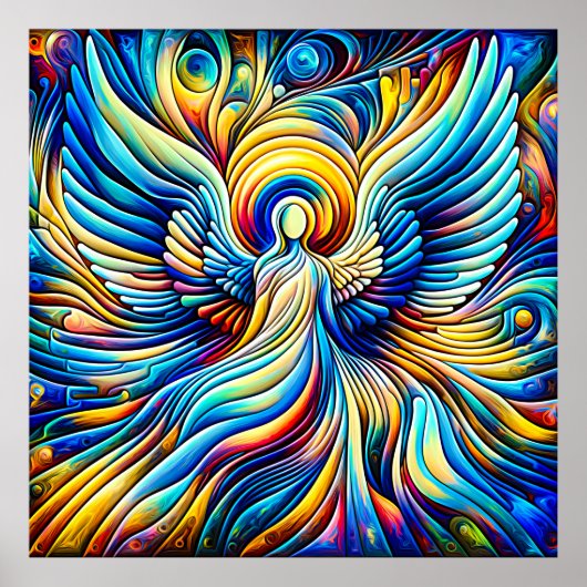 AI Abstracte Illusionisme Engel Expressionistisch Poster (Voorkant)