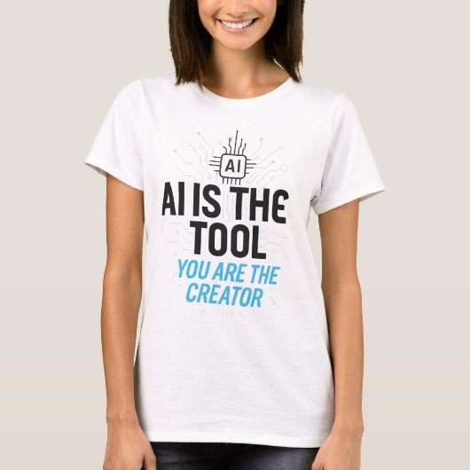 AI Aesthetic Creator: Abstracte co-creatie digitaa T-shirt (Voorkant)