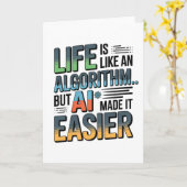 AI Algorithm Quote – Life Made Easier Kaart (Gele Bloem)
