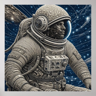 Ai Art Astronaut in de ruimte Poster