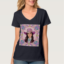AI Art Bachelorette Cowgirl Pet T-shirt
