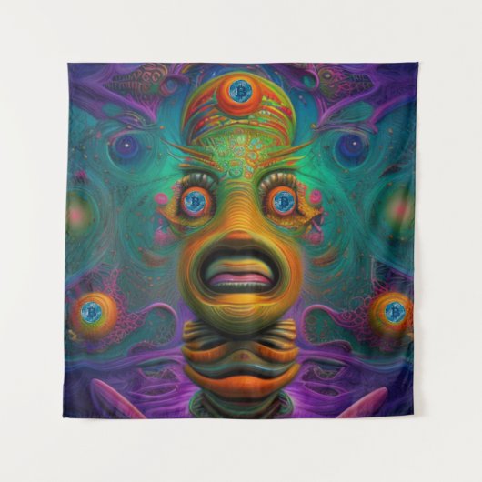 AI Art Bitcoin Crypto NFT Art Wandkleed (Voorkant)