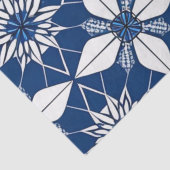 AI Art Blauw Wit Bloemen Weefsel Papier (Detail)