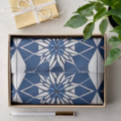 AI Art Blauw Wit Bloemen Weefsel Papier (Geschenk)