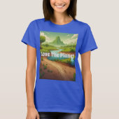 AI Art Blue Love Het Planet T-shirt (Voorkant)
