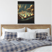 AI Art Chess Speing zichzelf 2023 Canvas Afdruk (Insitu (Slaapkamer))