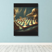 AI Art Chess Speing zichzelf 2023 Canvas Afdruk (Insitu (Houten vloer))