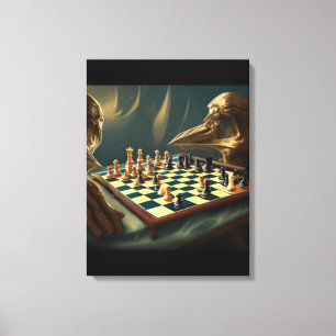 AI Art Chess Speing zichzelf 2023 Canvas Afdruk