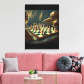 AI Art Chess Speing zichzelf 2023 Canvas Afdruk (Insitu (Woonkamer))