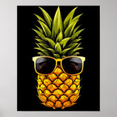 AI Art - Cool Pineappel met zonnebril - Poster (Voorkant)