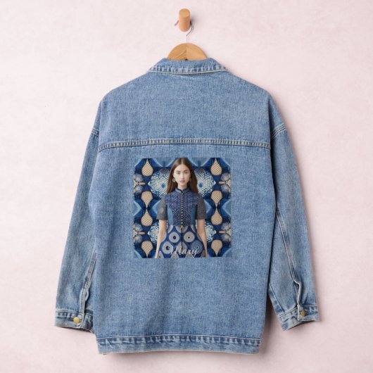 AI Art Denim Jurk Afbeelding Op Denim Jas Jacket (Hangar)