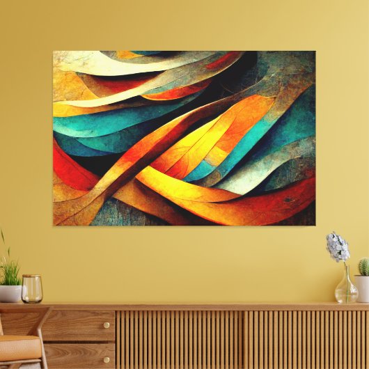 AI Art Gallery™ - Abstracte AI Art: Het begin Canvas Afdruk (Insitu (Woonkamer))