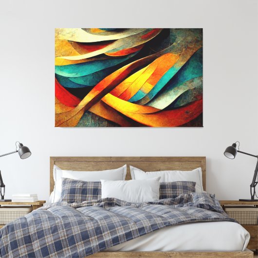 AI Art Gallery™ - Abstracte AI Art: Het begin Canvas Afdruk (Insitu (Slaapkamer))