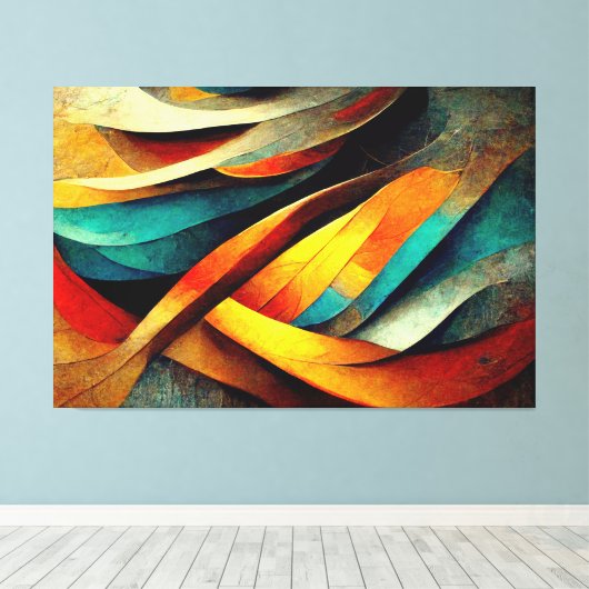 AI Art Gallery™ - Abstracte AI Art: Het begin Canvas Afdruk (Insitu (Houten vloer))