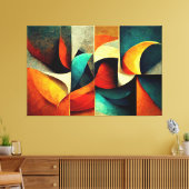 AI Art Gallery™ Abstracte AI Art: The Wave Canvas Afdruk (Insitu (Woonkamer))