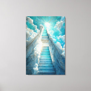 AI Art Gallery™ - Stairway to Heaven: Blue Skies C Canvas Afdruk