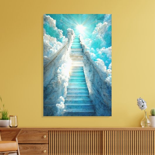 AI Art Gallery™ - Stairway to Heaven: Blue Skies C Canvas Afdruk (Insitu (Woonkamer))