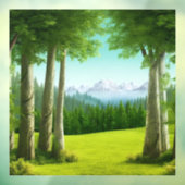 AI Art Green Forest Berglandschap Raamsticker (Vel 3)