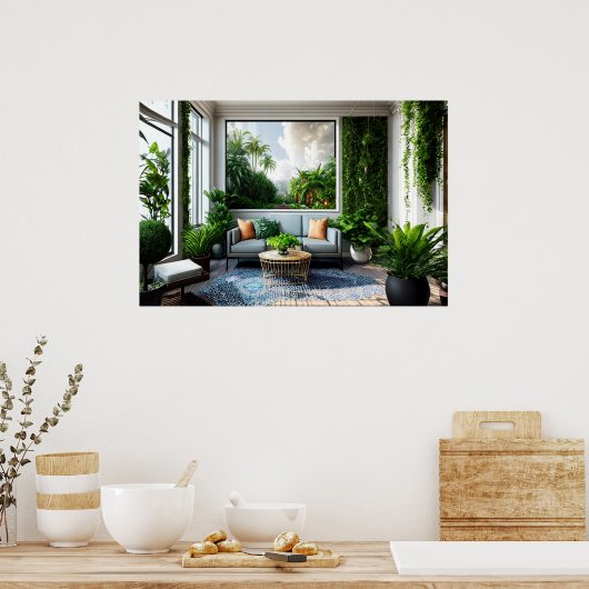 AI art Interieur Wooninrichting #1 Poster (Keuken)