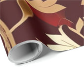 AI Art Luxe Goud Rood Inpakpapier (Rol Hoek)