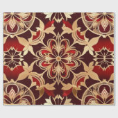 AI Art Luxe Goud Rood Inpakpapier (Vlak)