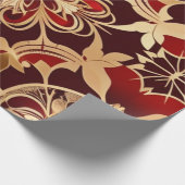 AI Art Luxe Goud Rood Inpakpapier (Hoek)